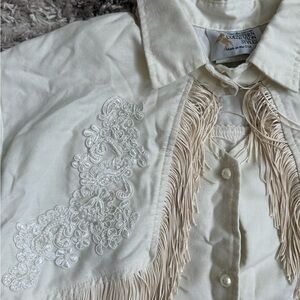 Vintage Ivory Western Fringe Shirt